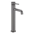 Sleek Gun Metal Tall Basin Mono Mixer Tap - Solid Brass Deck-Mounted Faucet with Dual Handles