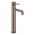 FNX Bathrooms Tall Basin Mixer Tap - Single Lever, Solid Brass, Brushed Bronze Finish (Includes Knurled Handle)