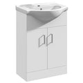 Bubly 550mm Freestanding Gloss White Vanity Unit & Ceramic Basin with Soft-Close Doors