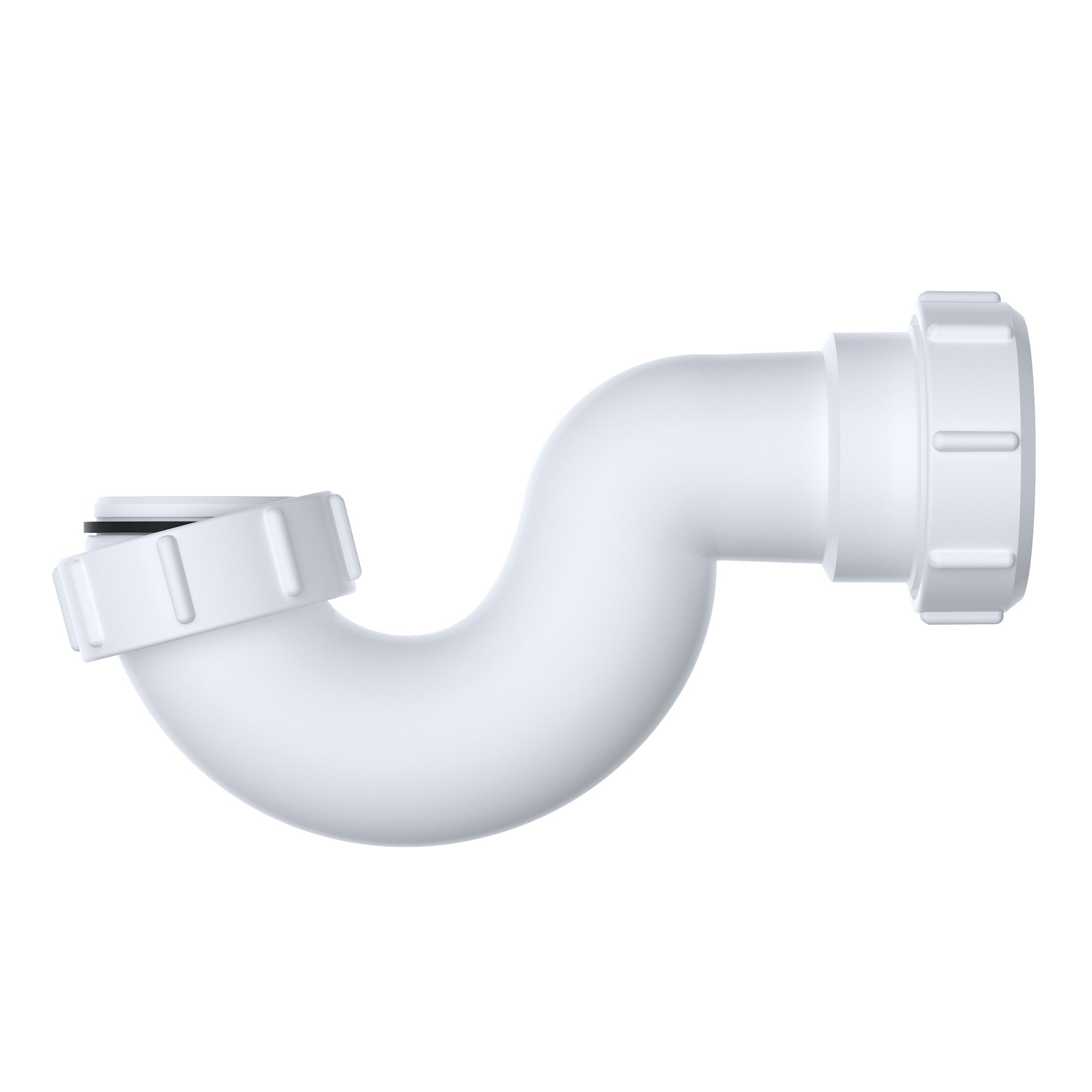 FNX Bathrooms Shallow P Trap 40mm Bath & Shower Waste Kit - Durable White Polypropylene with 19mm Seal