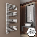 Bubly 500x1100 Chrome Designer Towel Radiator with Square Valves & Oval Tubes