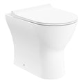 Bubly Bathrooms™ White D-Shape Back to Wall Rimless Toilet with Soft Close Seat - 500mm Short Projection