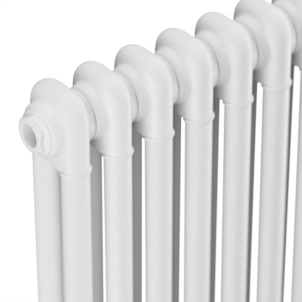 Bubly Bathrooms™ White Steel 2 Column Horizontal Radiator - 600x636mm, High Heat Output & Lifetime Guarantee