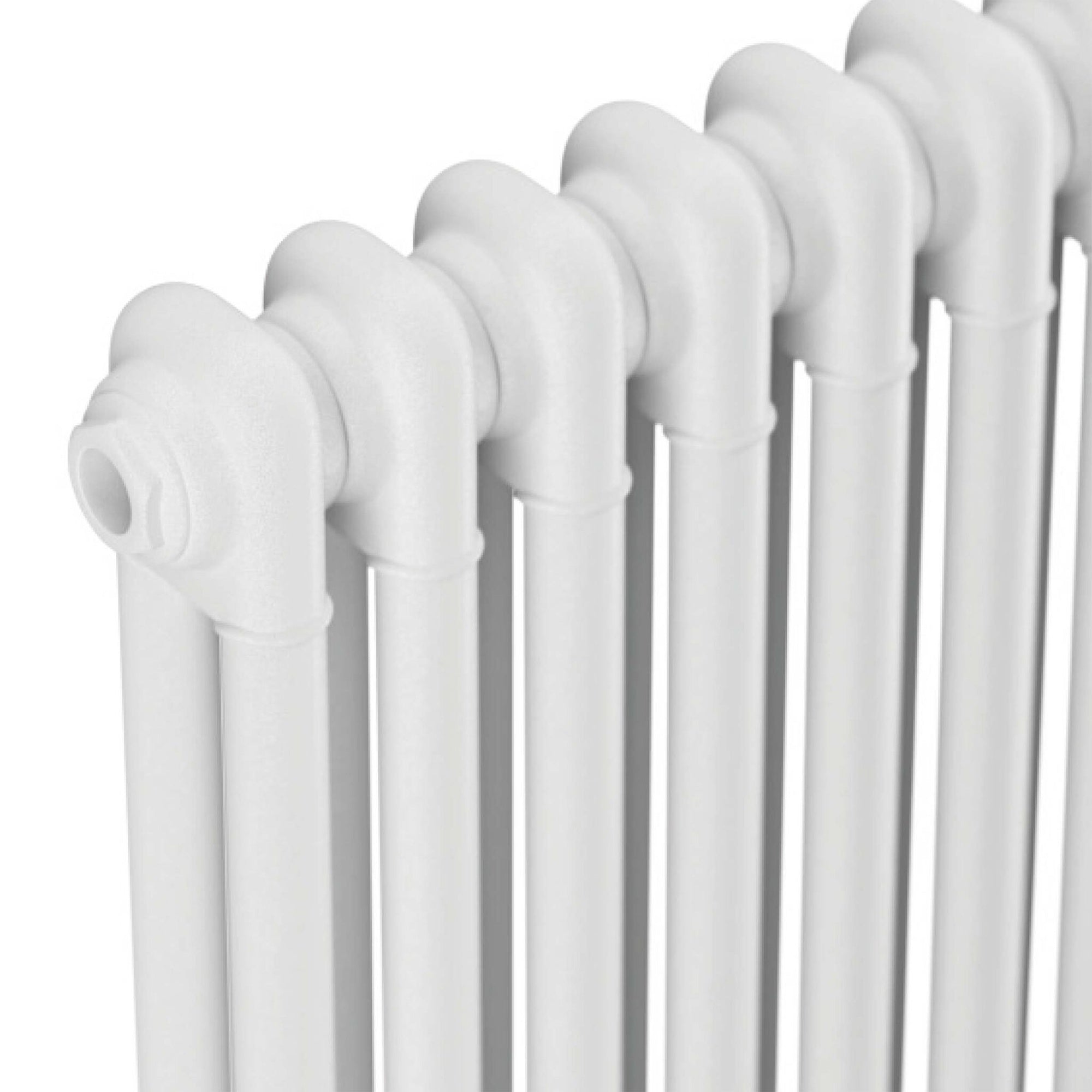Bubly Bathrooms Steel 2 Column Horizontal Radiator 600x1010mm with Matching Feet - White