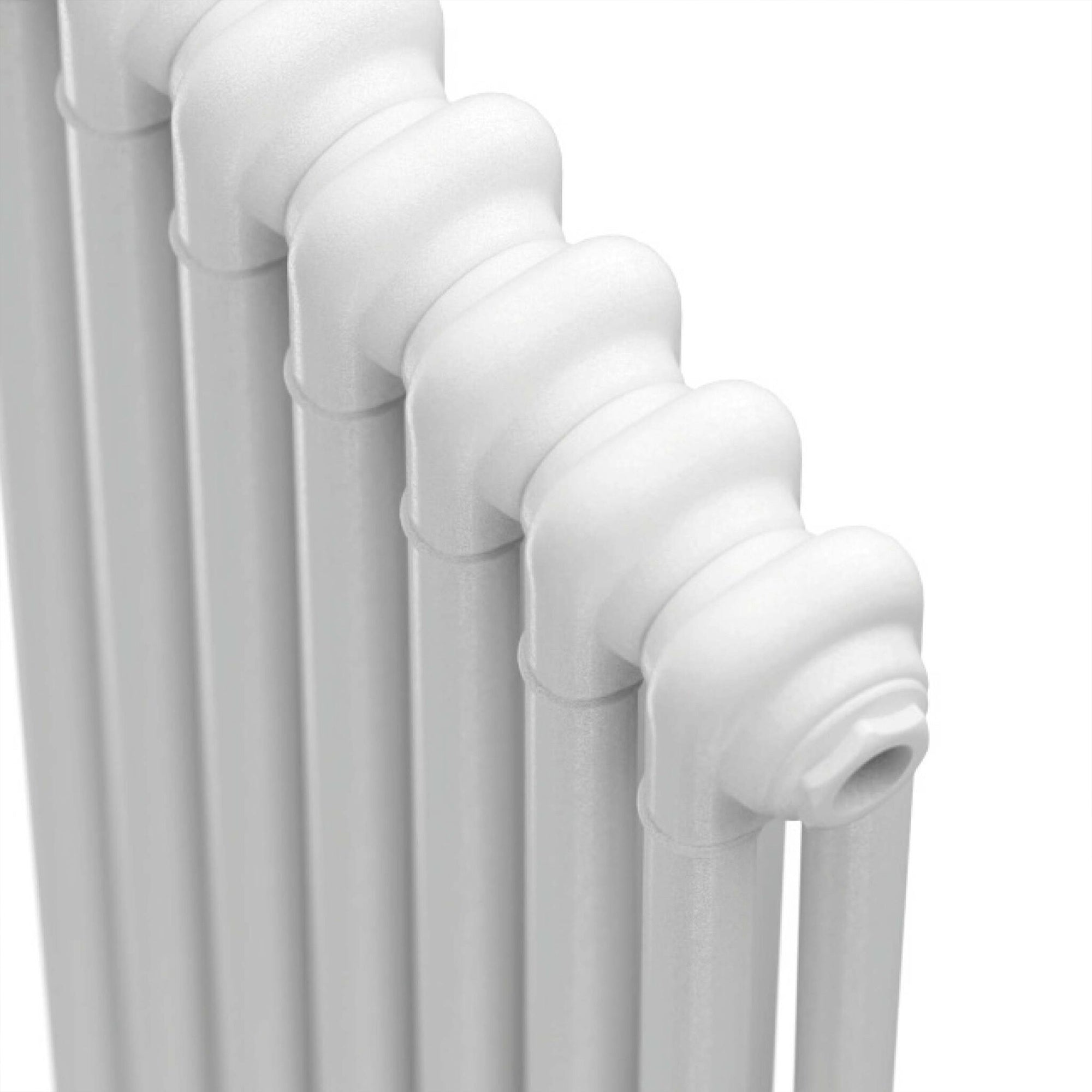 Bubly Bathrooms™ Steel 2 Column Radiator 1800x335 Vertical & Matching Feet - White