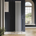 Bubly Bathrooms White 3 Column Vertical Steel Radiator 1800x515mm with Matching Feet