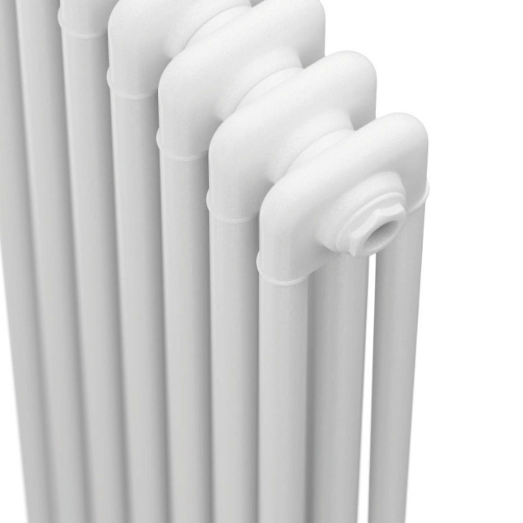 Bubly Bathrooms White 3 Column Vertical Steel Radiator 1800x515mm with Matching Feet