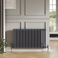 Bubly Bathrooms™ Anthracite Steel Column Radiator 600x1010mm with Feet - Lifetime Guarantee