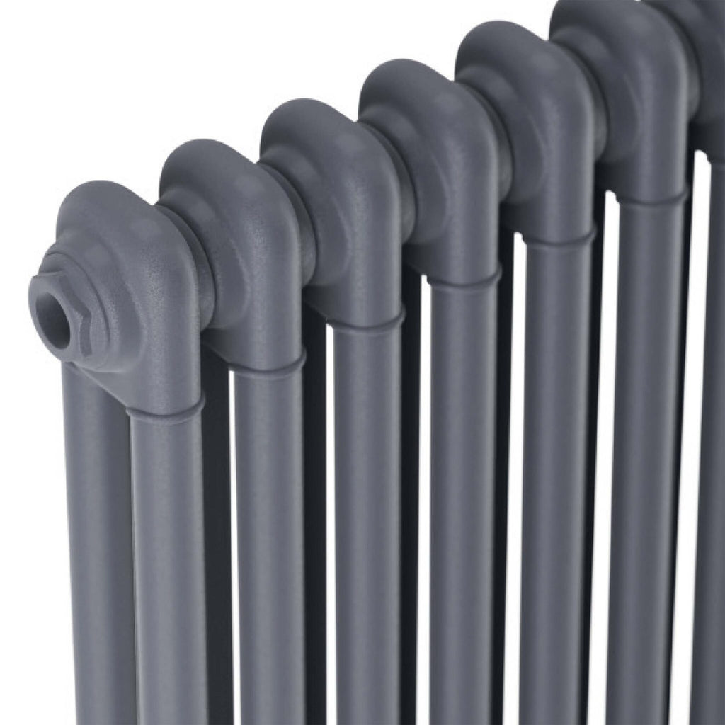 Bubly Bathrooms™ Anthracite Steel Column Radiator 600x1010mm with Feet - Lifetime Guarantee