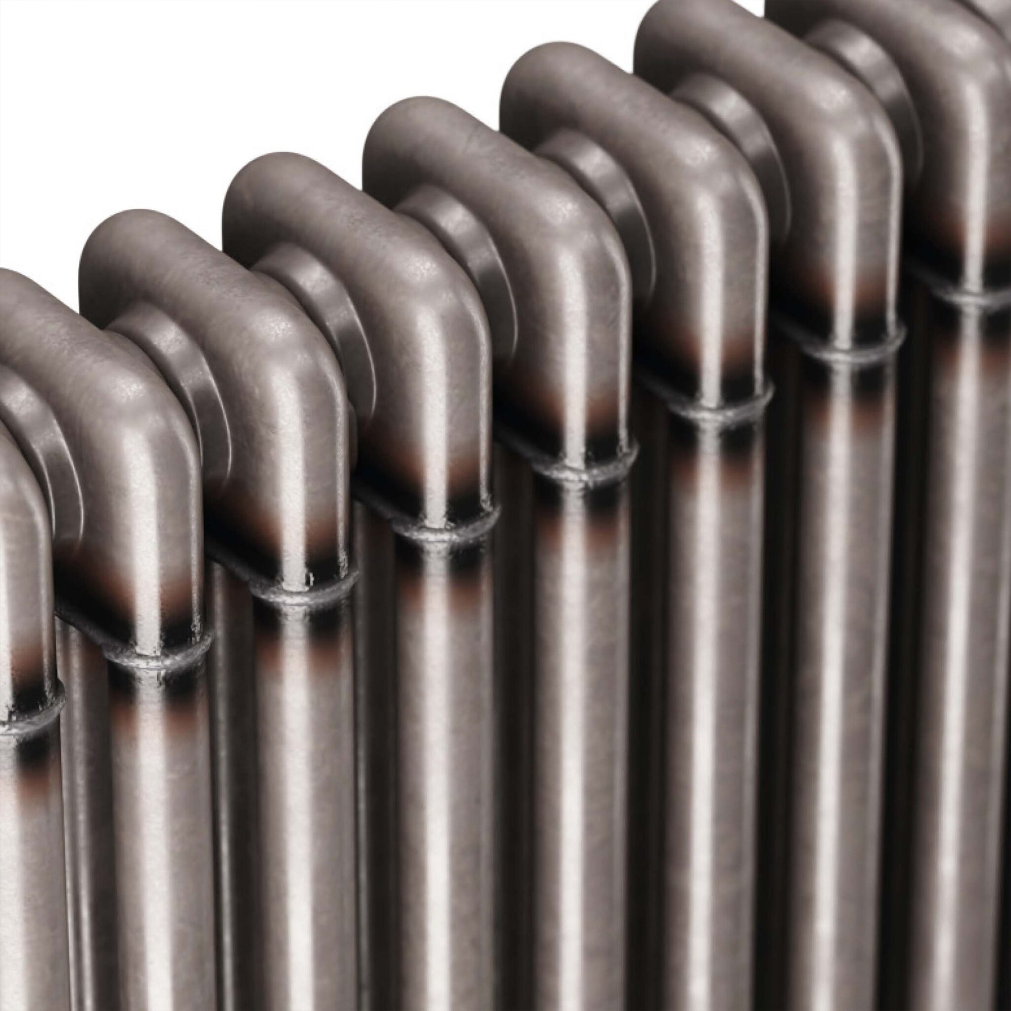 Bubly Bathrooms™ Raw Metal Steel 3-Column Horizontal Radiator, 600x1010mm, with Matching Feet