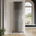Bubly Bathrooms™ Steel 2 Column Vertical Radiator 1800x416mm with Feet - Raw Metal Finish