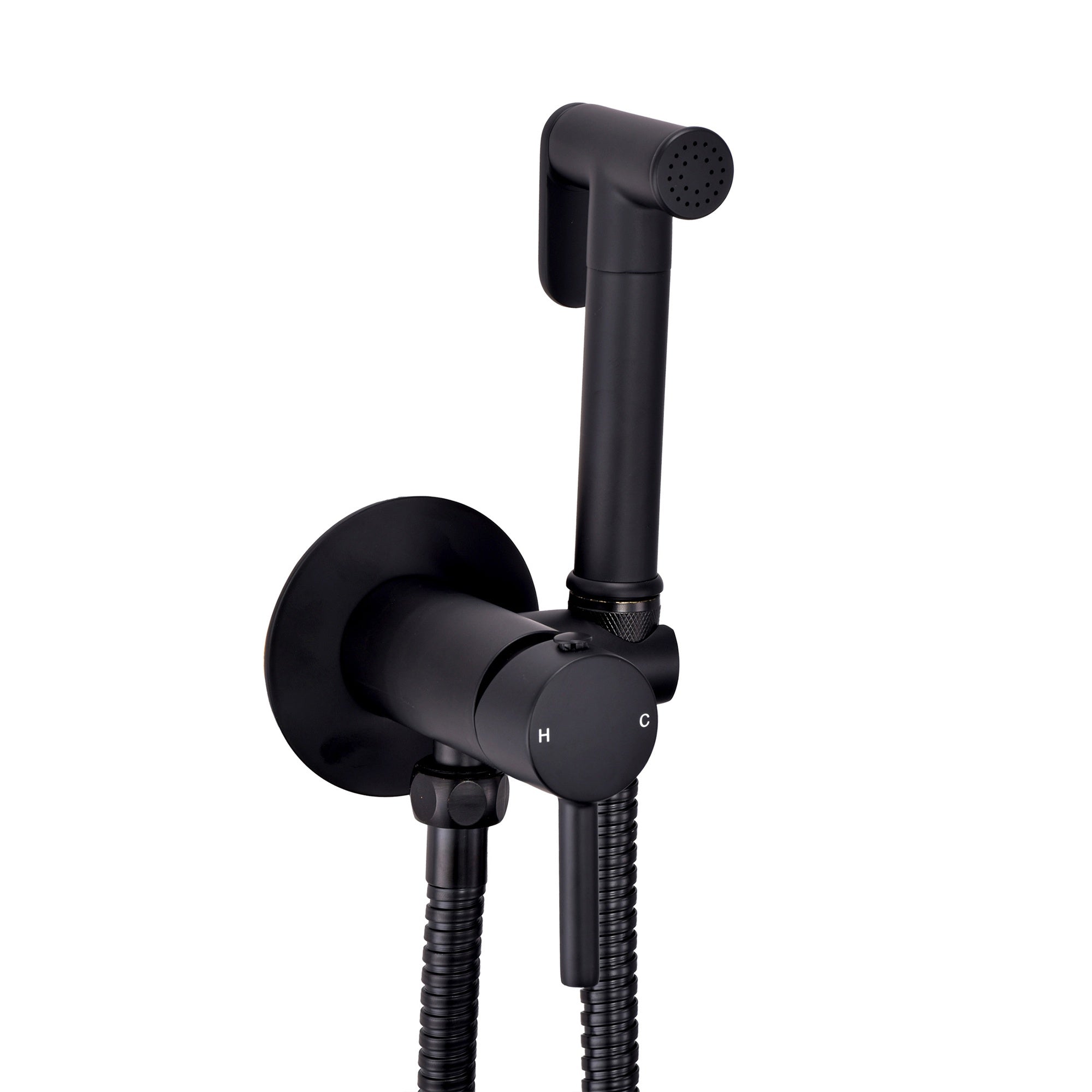Matt Black Wall-Mounted Douche Bidet Spray & Mixer Valve Set, Hygienic Handset for Bathroom