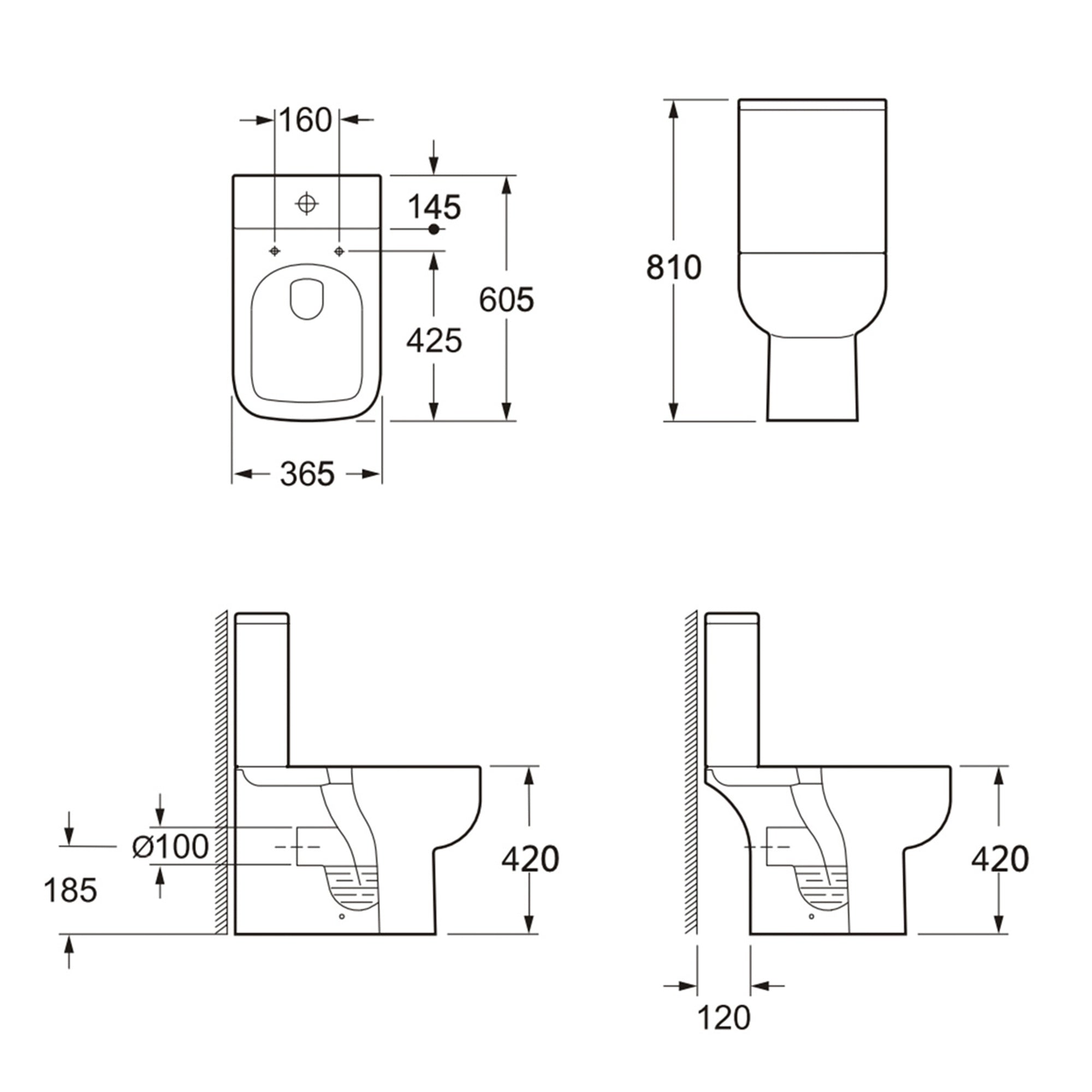 FNX Modern Bathroom Suite 1700x700 Bath & Vanity Unit, Matt Black Shower, Taps & WC, Durable & Stylish