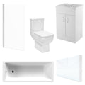 Modern 3-Piece Bathroom Suite: 1700x700mm Bath, WC & Vanity Unit - White Gloss, Soft-Close, Lifetime Guarantee