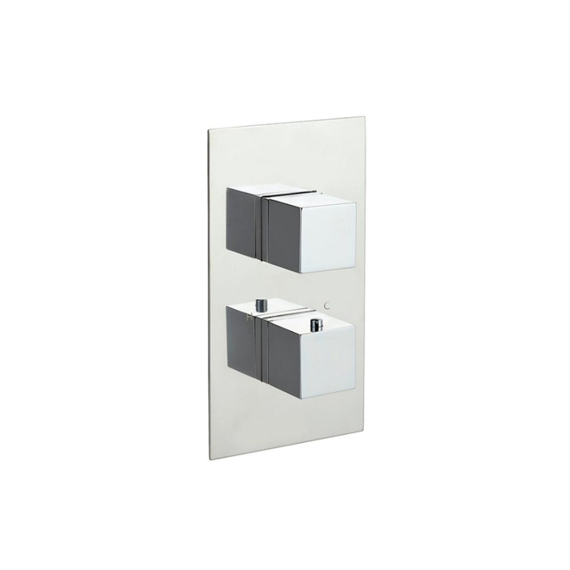 Bubly Bathrooms Athena Thermostatic Concealed Shower Valve with 2 Handles & 2 Outlets, Polished Chrome Finish