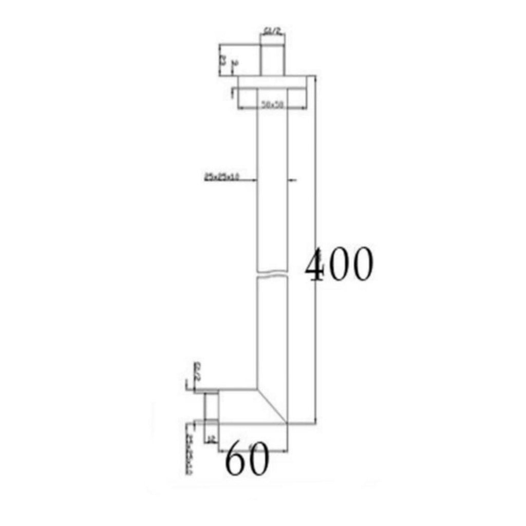 Bubly Bathrooms Sam Square Wall-Mounted Shower Arm 400mm - Durable Chrome Finish