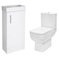 Bubly Bathrooms™ 400mm Gloss White Toilet & Vanity Unit Set with Dual Flush WC
