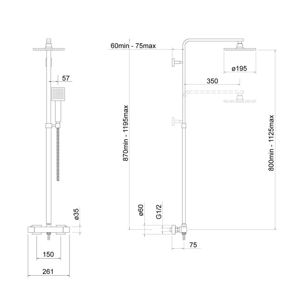 Modern Chrome Bathroom Suite with Thermostatic Shower Kit, Bath & Basin Mixer Taps, Wastes & Screen