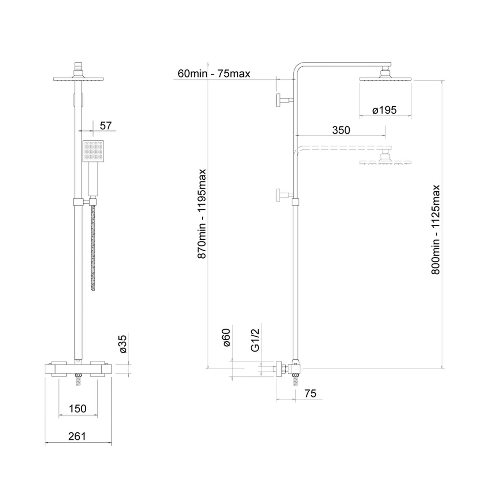 Modern Chrome Bathroom Suite with Thermostatic Shower Kit, Bath & Basin Mixer Taps, Wastes & Screen