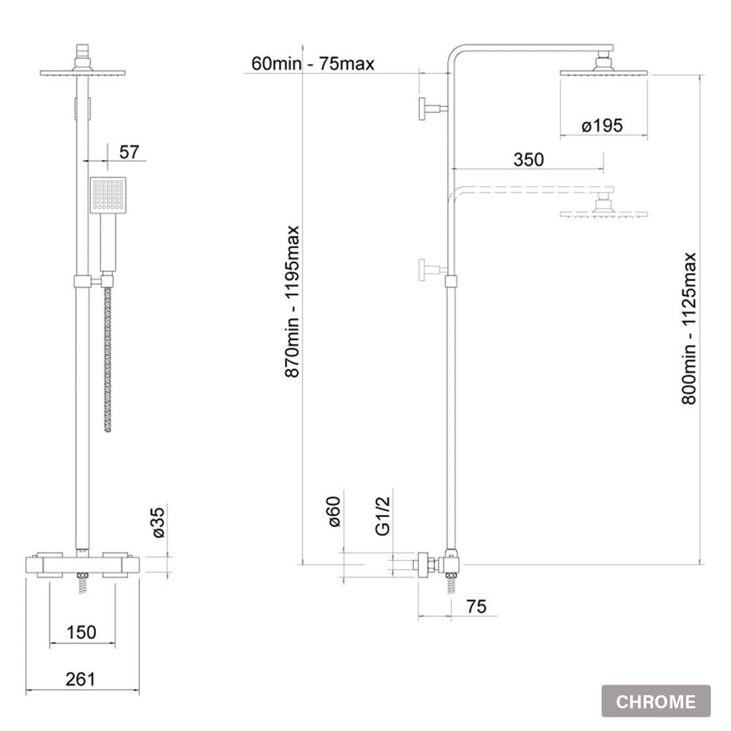 Bubly Bathroom Suite: Modern 400mm Gloss White Vanity Unit, 1700mm Acrylic Bath, WC & Chrome Thermostatic Shower with Taps