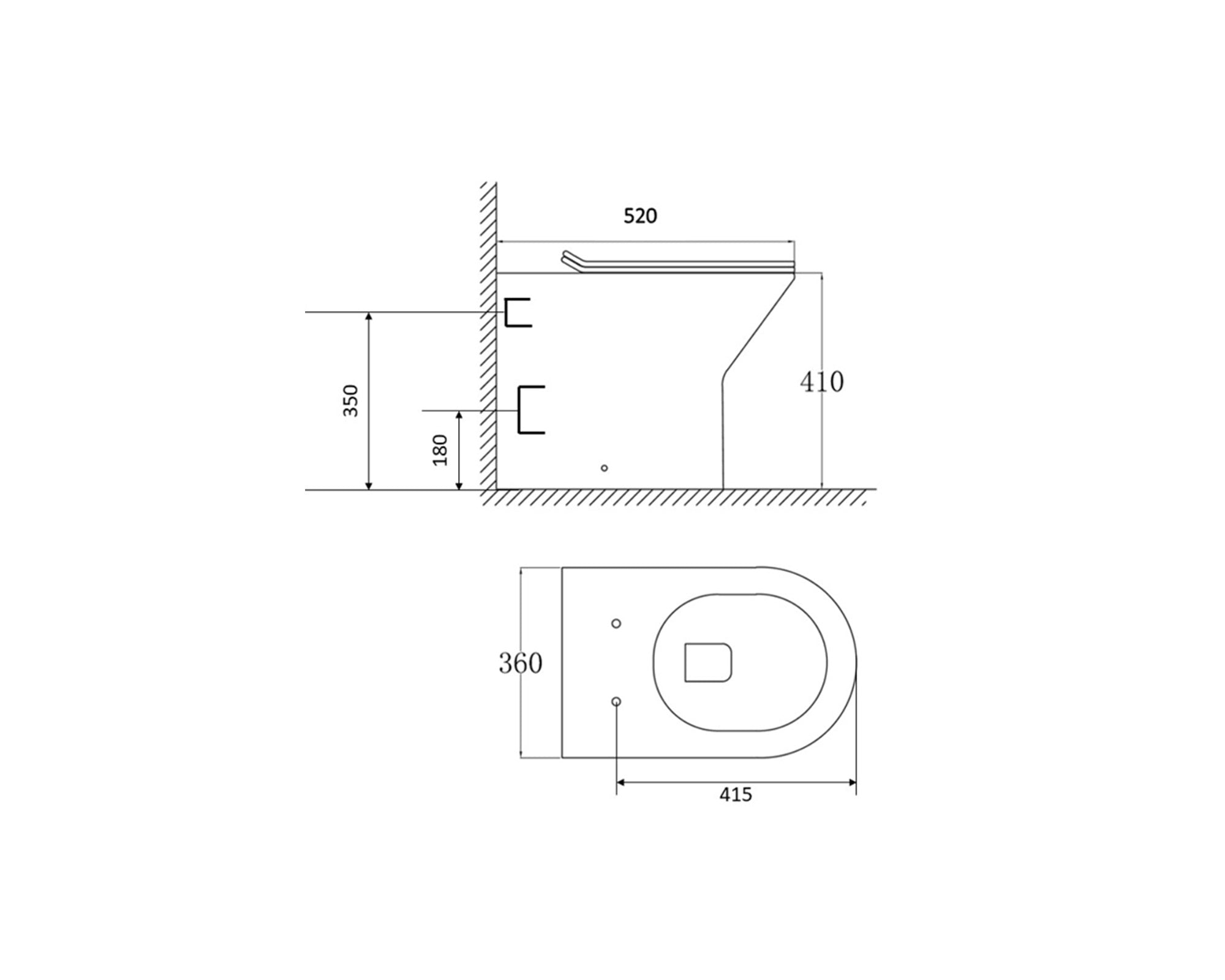 Bubly Bathrooms™ D-Shape Rimless Back to Wall Toilet & Concealed Cistern Set with Soft Close Seat & Chrome Oval Plate