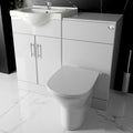 Bubly Bathrooms™ Saturn Gloss White 1033mm Bathroom Vanity Unit & Rimless Back-to-Wall Toilet Set