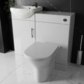 Bubly Bathrooms Sienna 903mm Gloss White Vanity Unit & Back-to-Wall WC Toilet Set with Matt Black Tap & Rimless Toilet