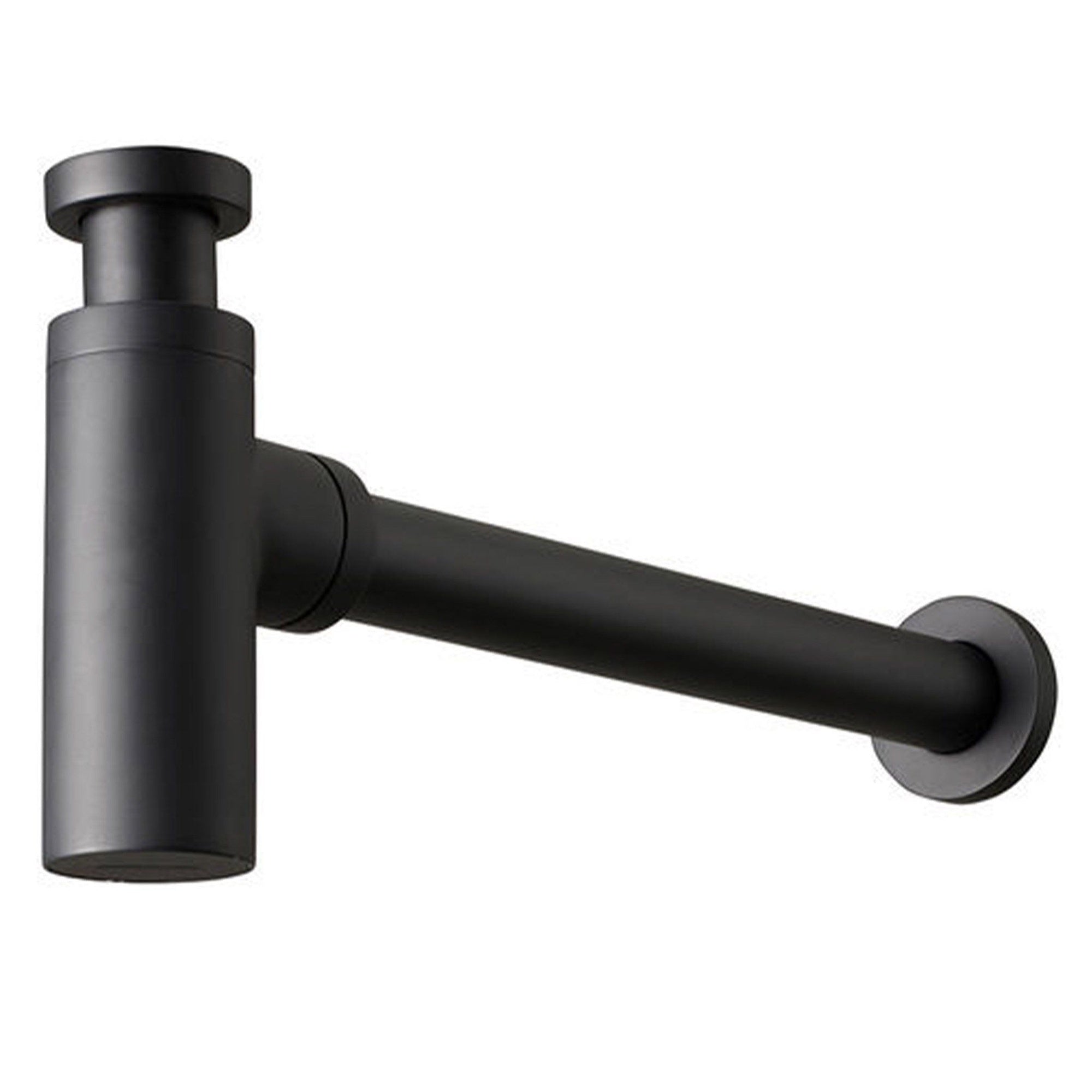 Compact Wall-Hung Basin Set with Matt Black Tap, Slotted Waste & Bottle Trap