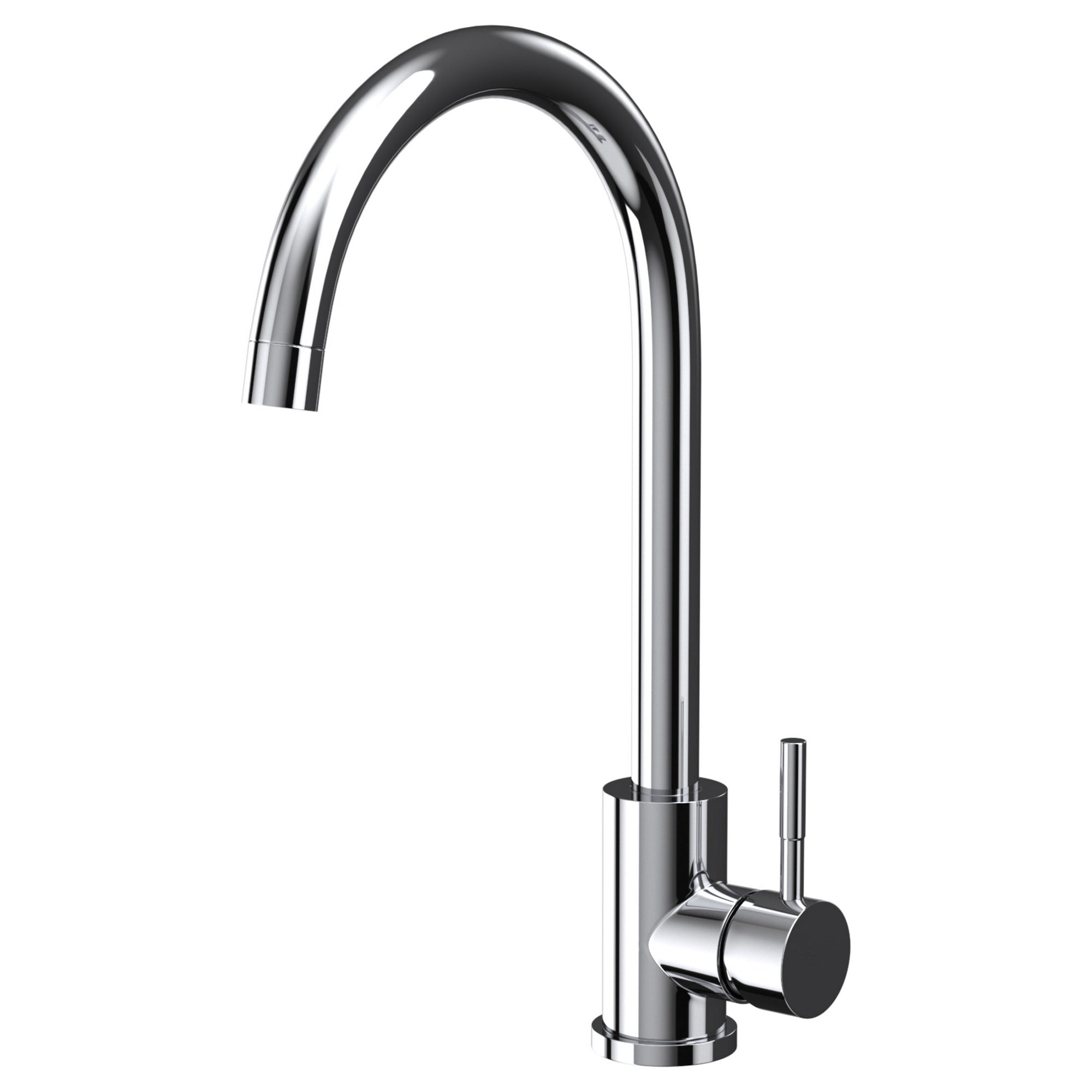 Kitchen Sink Tap Chrome Single Hole Deck Mounted Lever Swivel Spout Mono mixer