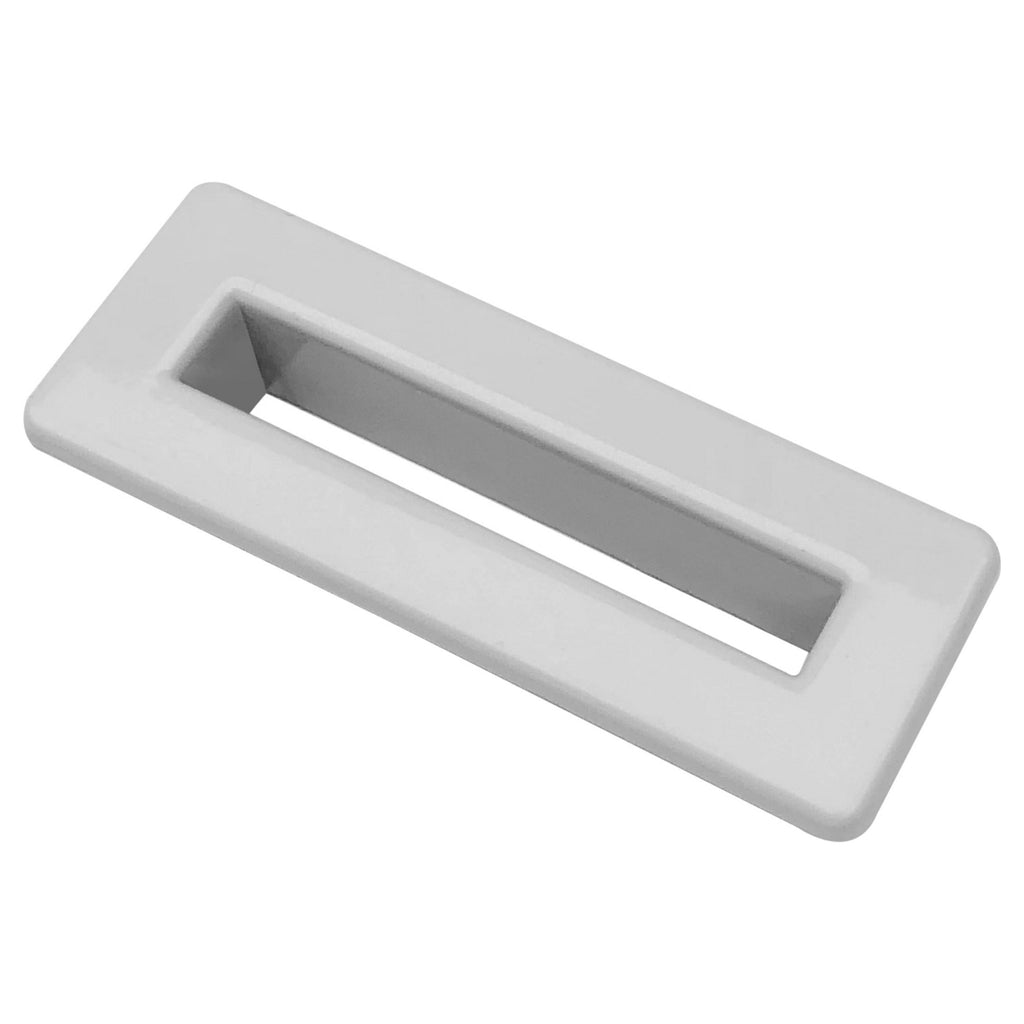 White Rectangle Overflow Insert Plastic Bathroom Basin Sink Hole Cover