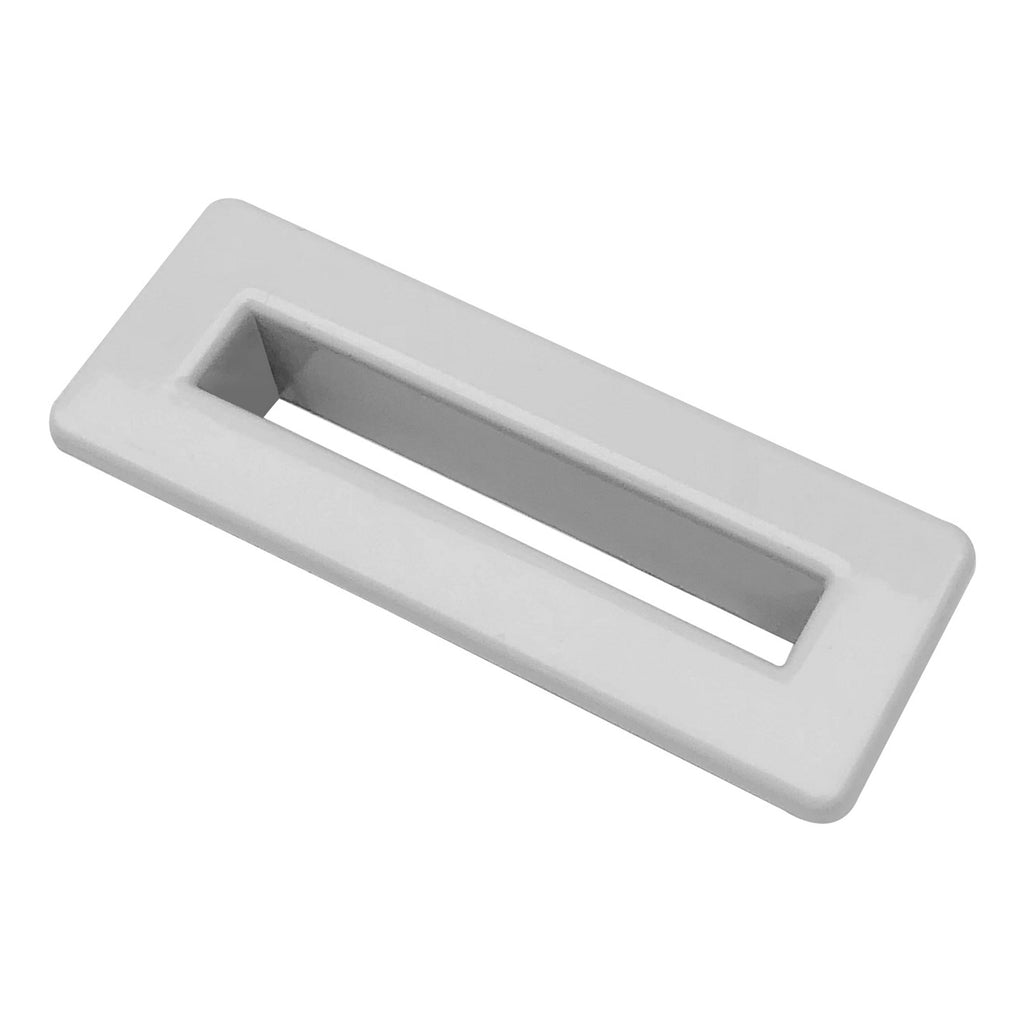 White Rectangle Overflow Insert Plastic Bathroom Basin Sink Hole Cover