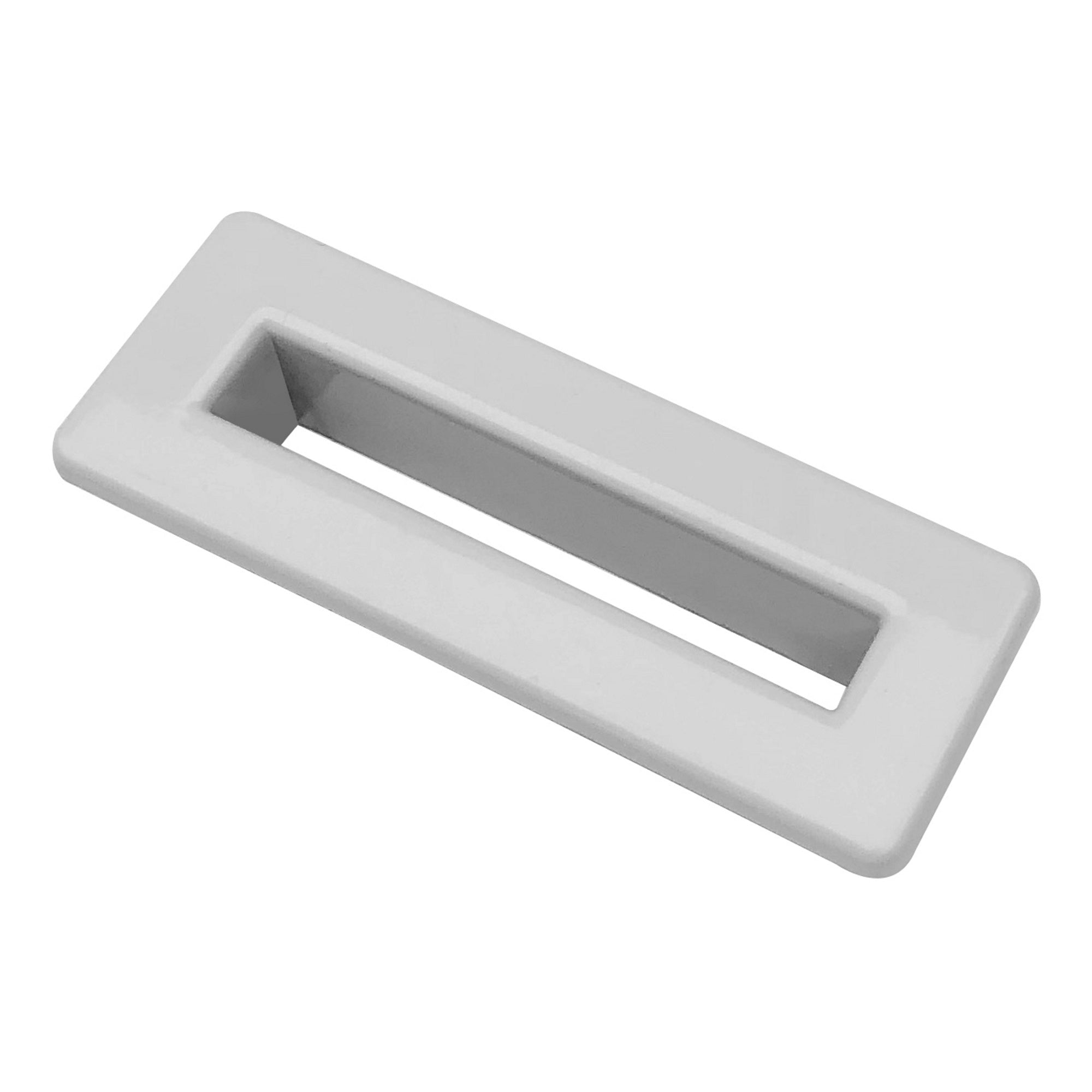 White Rectangle Overflow Insert Plastic Bathroom Basin Sink Hole Cover