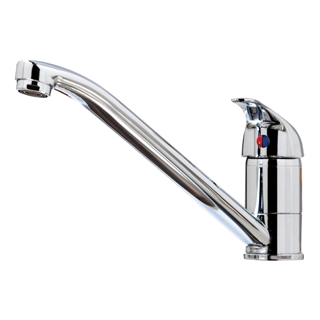 Aruba Kitchen Tap Deck Mounted Chrome Lever Swivel Spout Mono Mixer