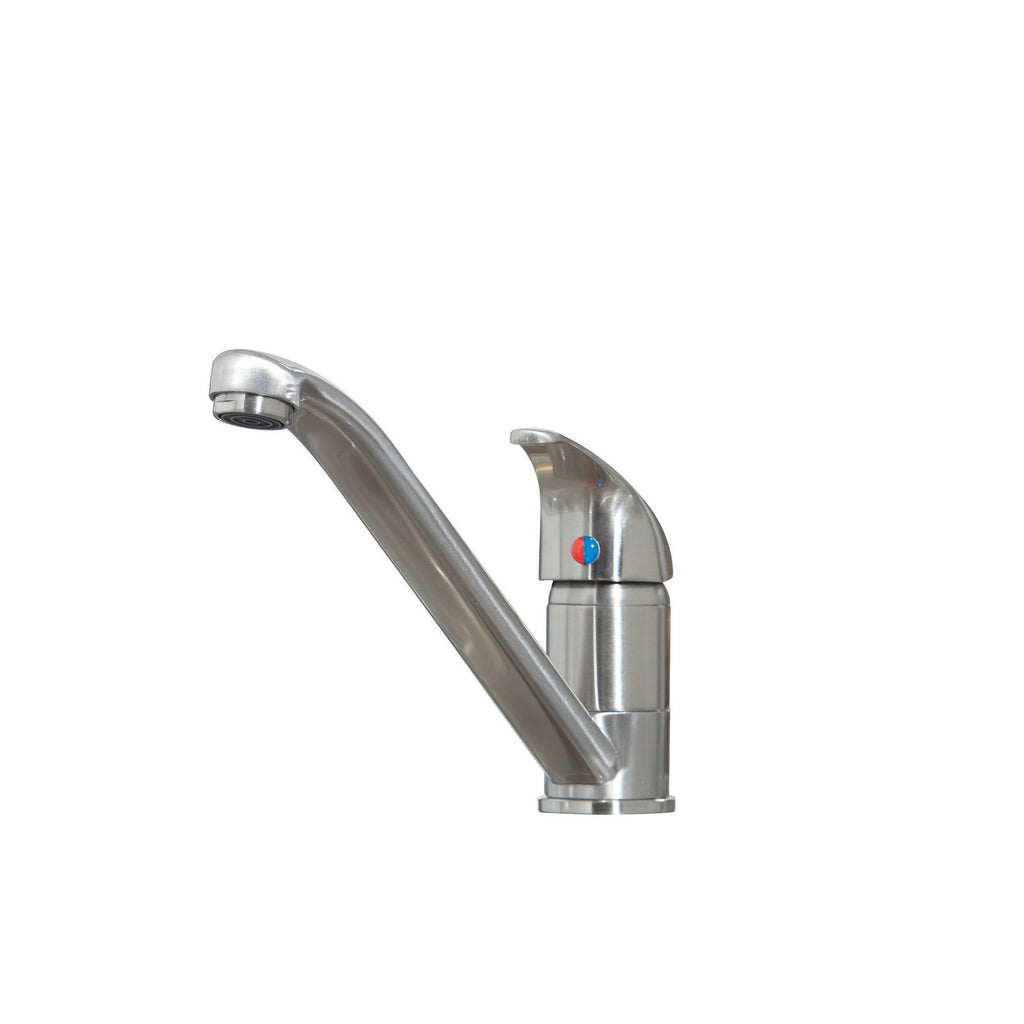 Aruba Kitchen Tap Brushed Nickel Deck Mounted Lever Swivel Spout Mono Mixer