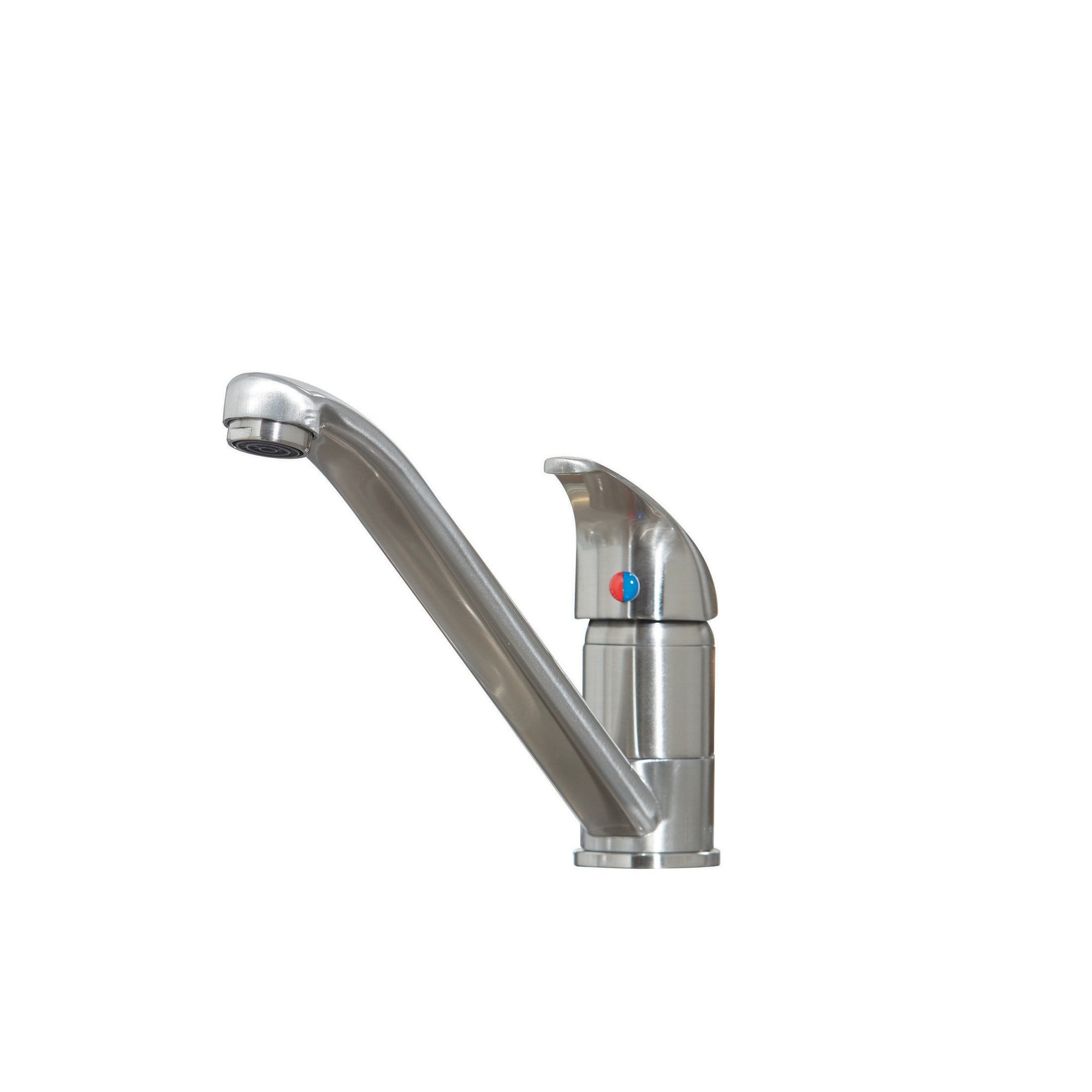 Aruba Kitchen Tap Brushed Nickel Deck Mounted Lever Swivel Spout Mono Mixer