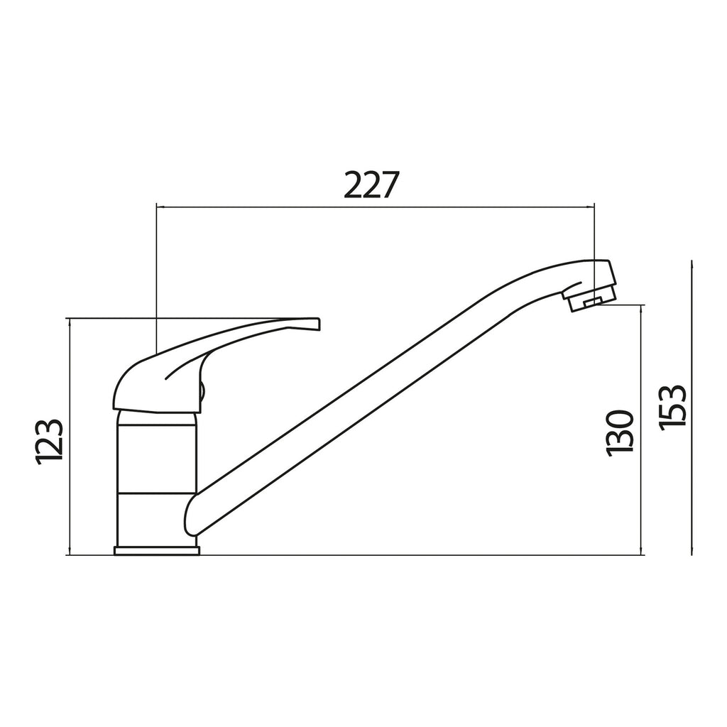 Aruba Kitchen Tap Brushed Nickel Deck Mounted Lever Swivel Spout Mono Mixer