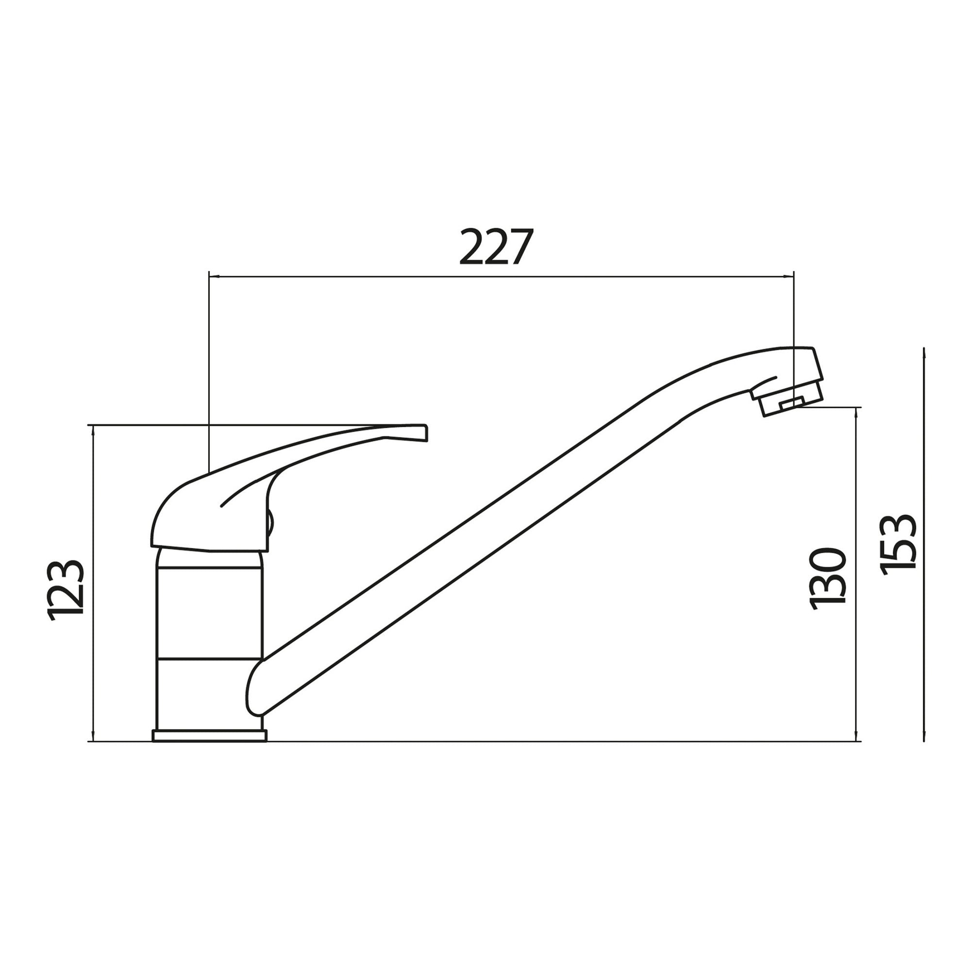 Aruba Kitchen Tap Brushed Nickel Deck Mounted Lever Swivel Spout Mono Mixer