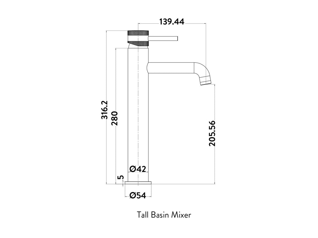 Core Tall Basin Mono Mixer Tap in Brushed Bronze