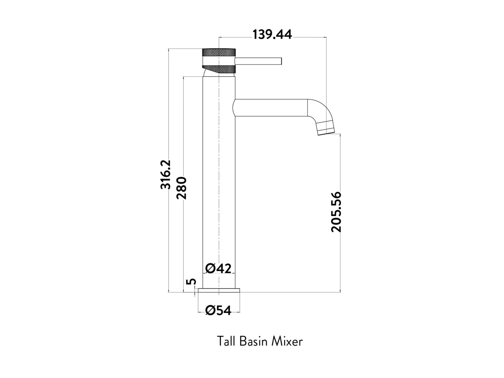 Core Tall Basin Mono Mixer Tap in Brushed Bronze