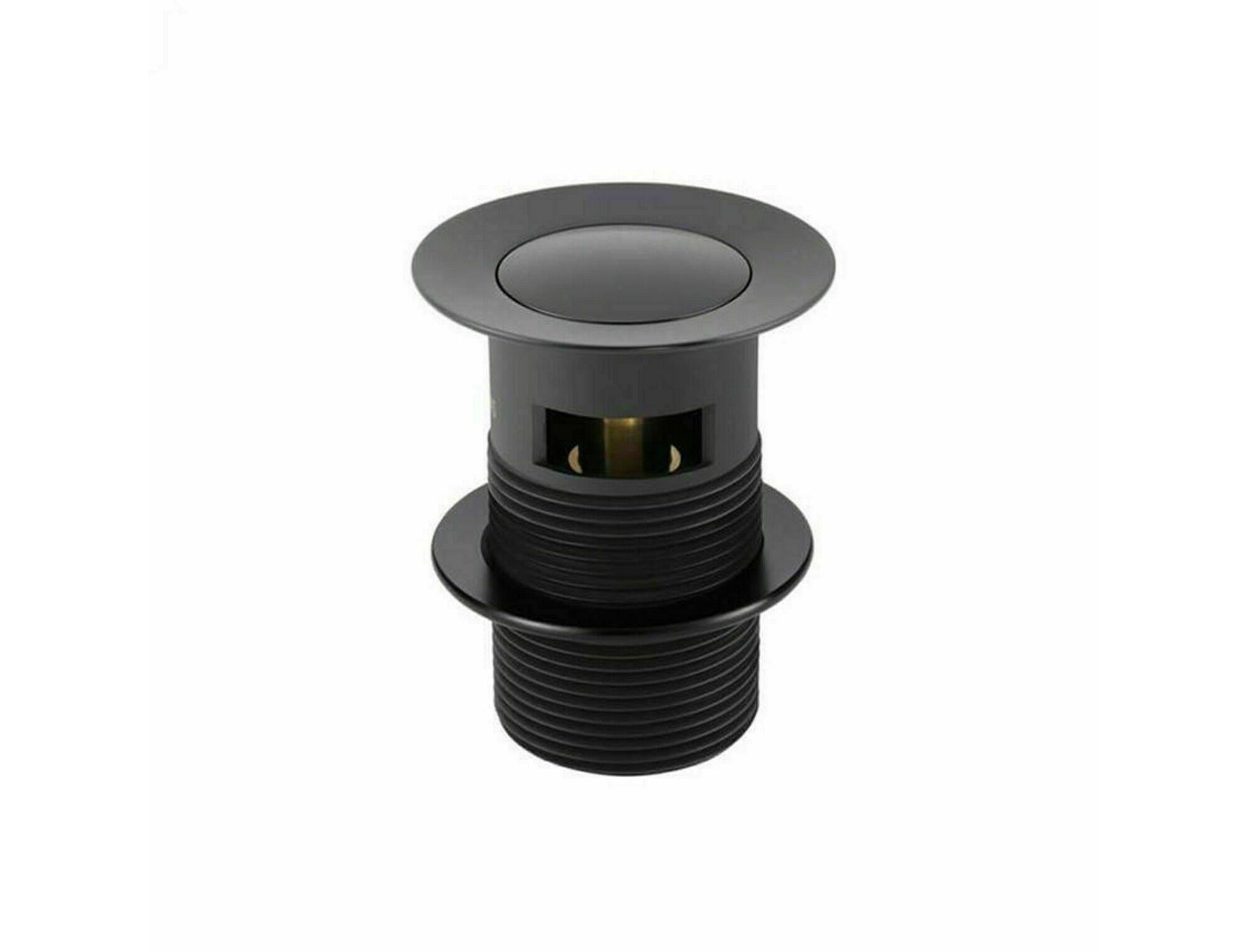 Matt Black Slotted Basin Sink Waste Plug with Click-Clack Pop-Up Push Button, 32mm UK Standard