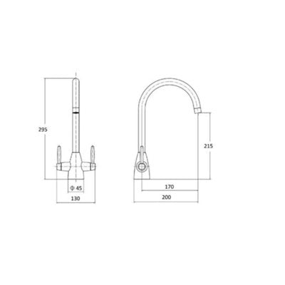 Matt Black Kitchen Tap Dual Lever Swivel Spout Mono Sink Mixer Modern Luxury Brass