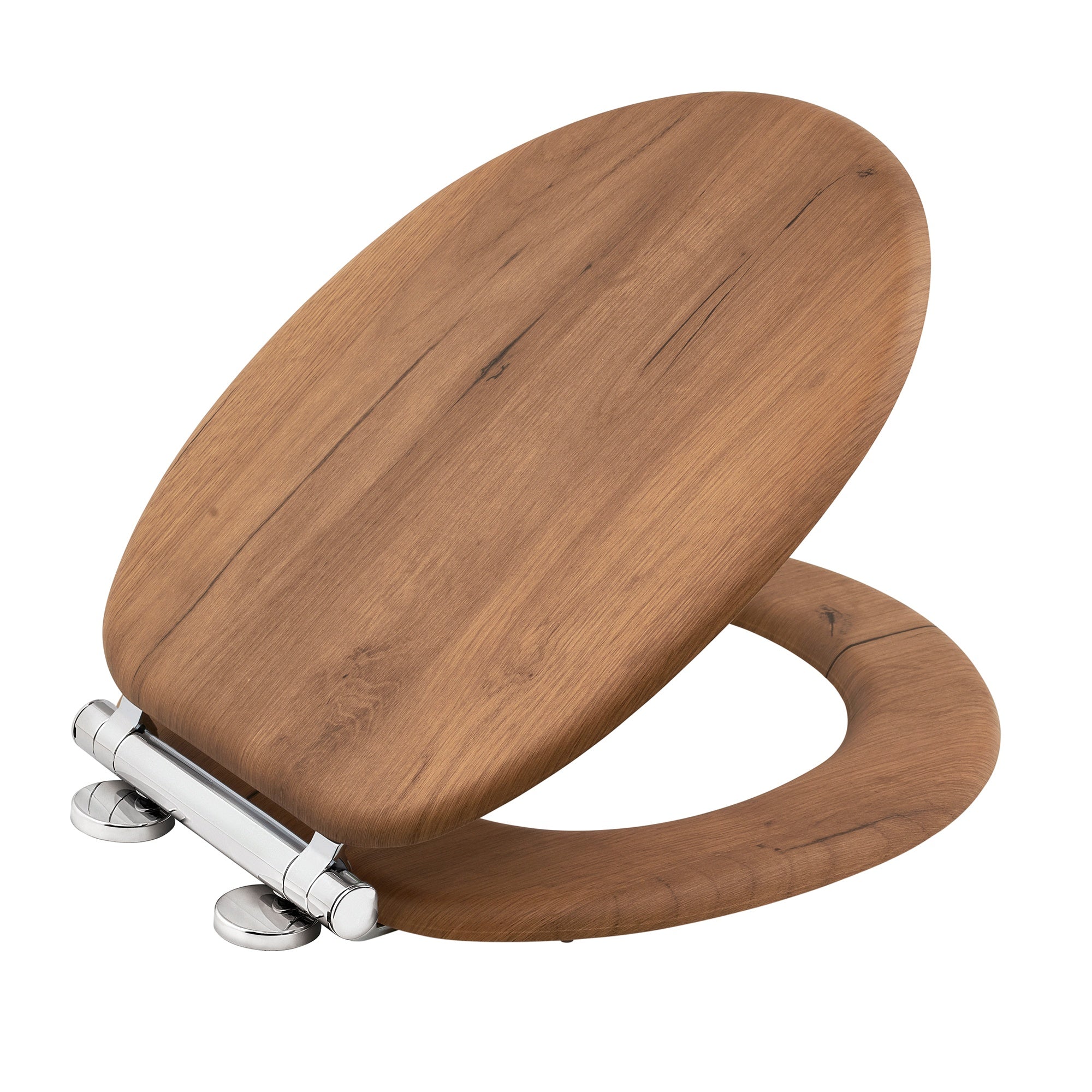 Driftwood Effect Wooden Toilet Seat Heavy Duty Bar Duty Wood Effect Finish