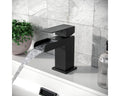 Matt Black Waterfall Basin Mono Mixer Tap Including Clicker Waste