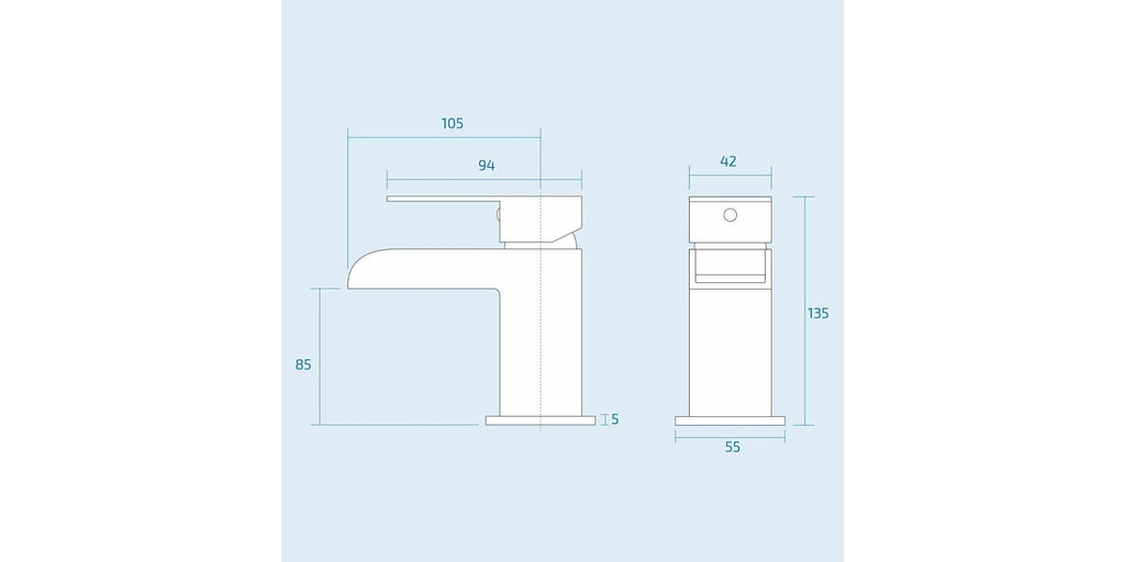 Matt Black Waterfall Basin Mono Mixer Tap Including Clicker Waste