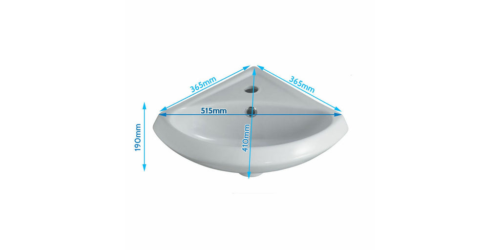 Bathroom Cloakroom Ceramic 1 Tap Hole Compact Small Mini Corner Wash Basin Sink