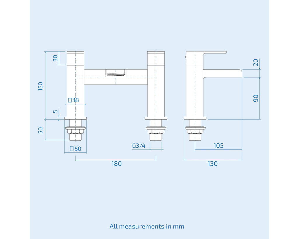 Waterfall Bath Filler Mixer Tap Chrome