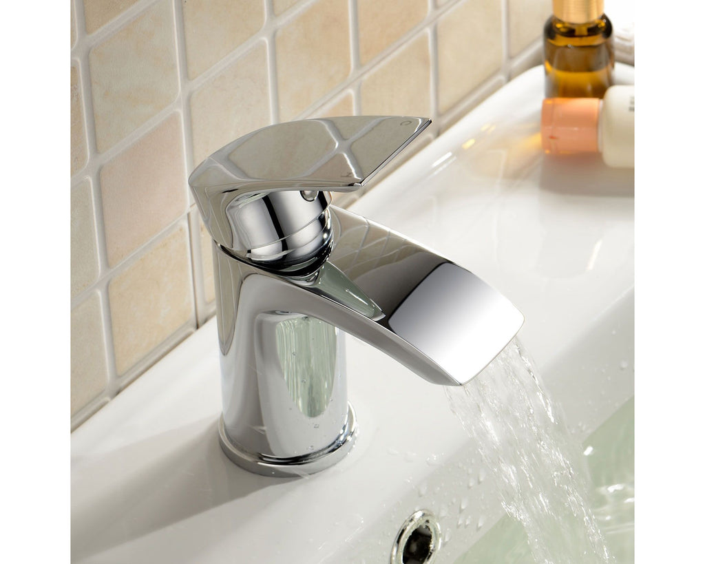 Modern Chrome Waterfall Bath Filler Mixer Tap Bathroom Round