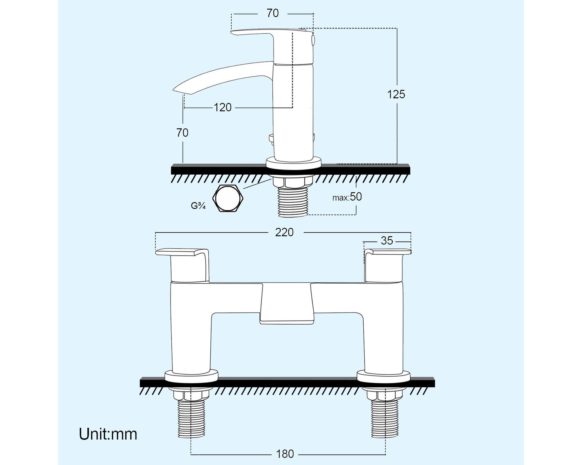 Modern Chrome Waterfall Bath Filler Mixer Tap Bathroom Round