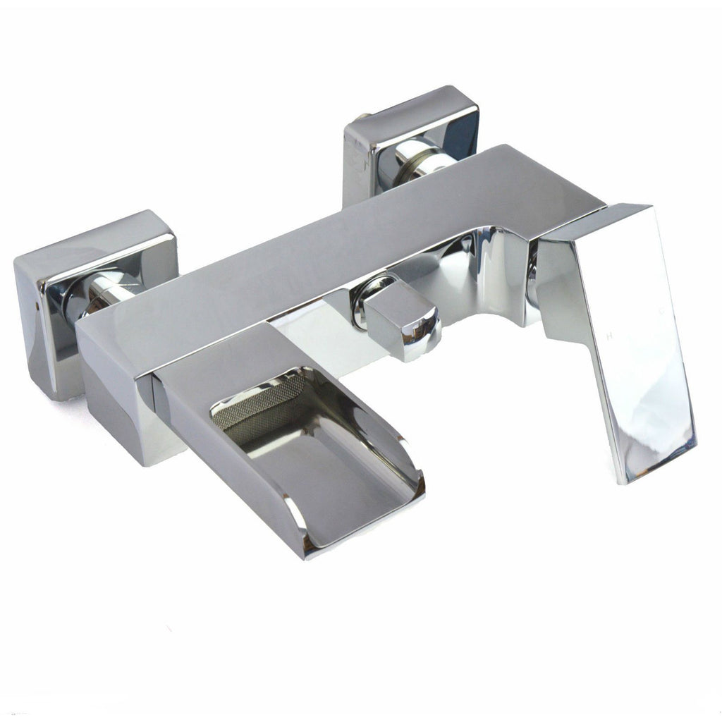 Waterfall Wall Mounted Bath Shower Mixer Tap Chrome