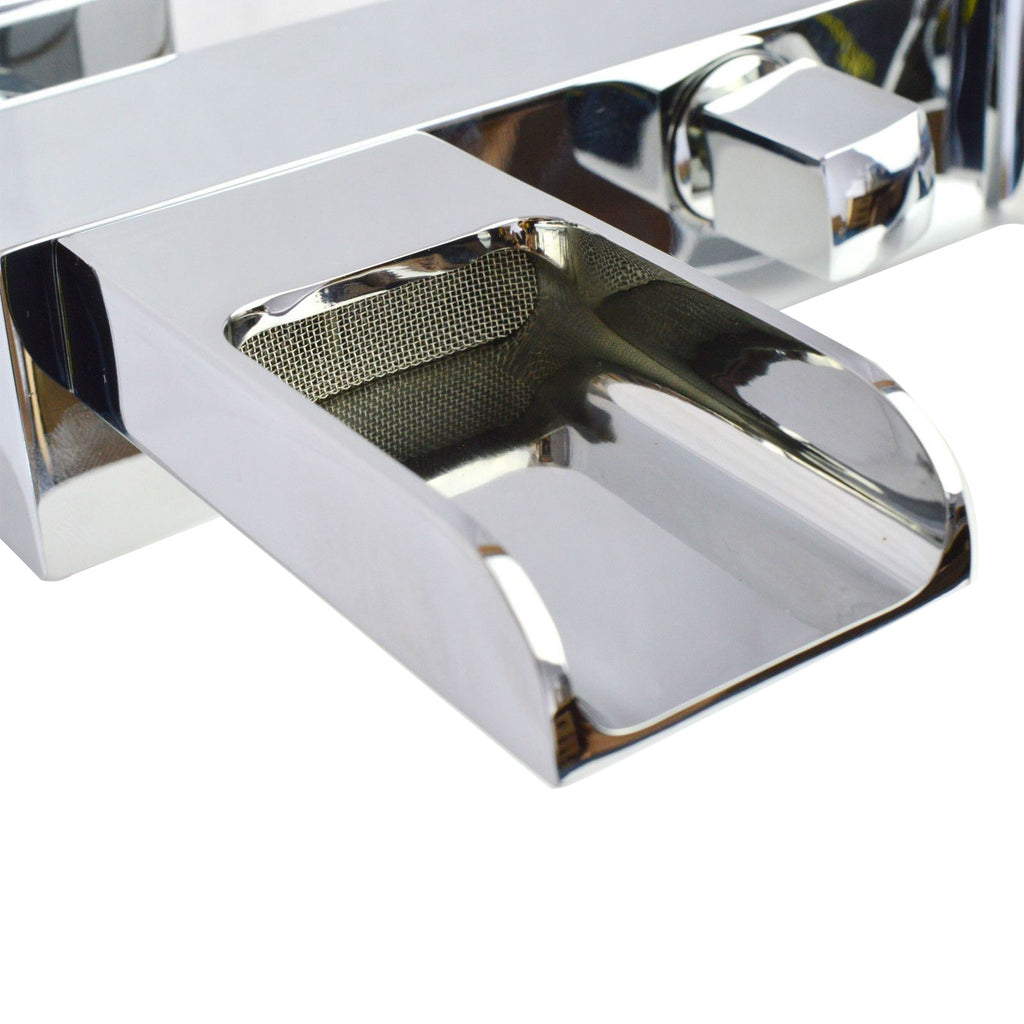 Waterfall Wall Mounted Bath Shower Mixer Tap Chrome